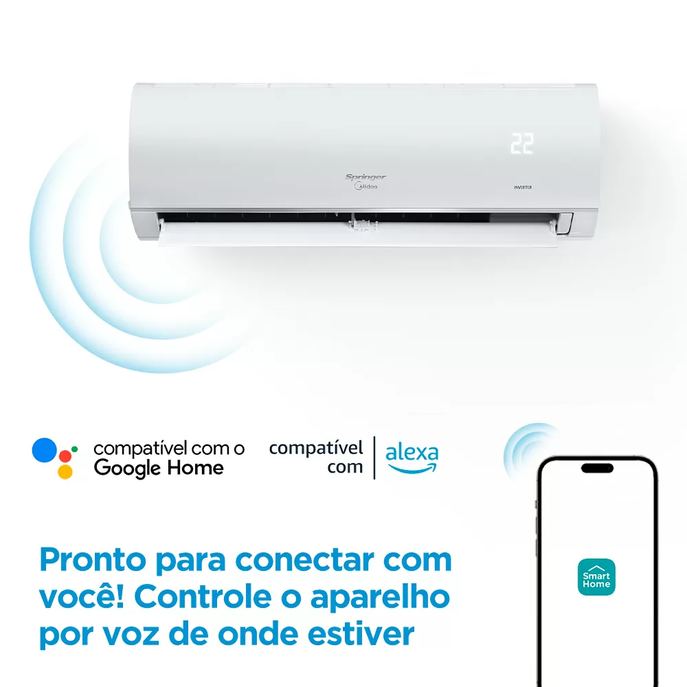 AR CONDICIONADO SPLIT INVERTER SPRINGER MIDEA AIRVOLUTION FRIO 12000BTUS 38TVCI12S5/42AFVCI12S5 220V 